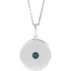 Platinum Natural Alexandrite Disc 16-18" Necklace