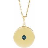 14K Yellow Natural Alexandrite Disc 16-18" Necklace