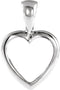 14K White Gold 15x10 mm Open Heart Pendant