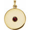 14K Yellow Natural Mozambique Garnet Disc Pendant