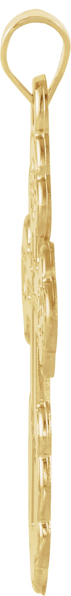 14K Yellow Gold St. Olga Orthodox Cross Pendant