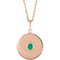 14K Rose Lab-Grown Emerald Disc 16-18