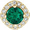 14K Yellow Lab-Grown Emerald & .08 CTW Natural Diamond Pendant