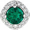 Platinum Lab-Grown Emerald & .08 CTW Natural Diamond Pendant