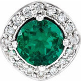 Platinum Lab-Grown Emerald & .08 CTW Natural Diamond Pendant