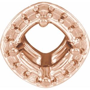 14K Rose 5 mm Round Halo-Style Pendant Mounting