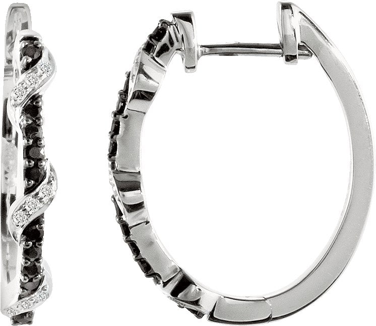Accented U-Hoop Earrings