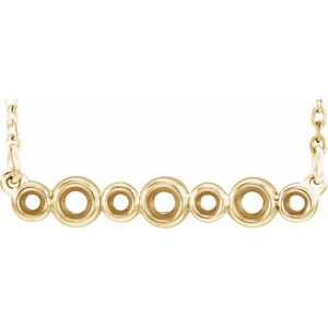 14K Yellow Bezel-Set 16-18" Necklace Mounting