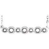 14K White Bezel-Set 16-18" Necklace Mounting