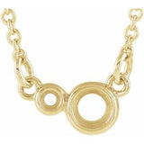 14K Yellow 3 mm Round Accented Bezel-Set 18" Necklace Mounting