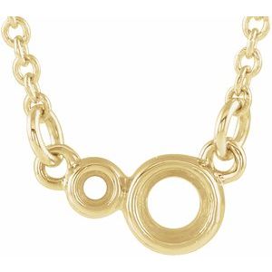 14K Yellow 3 mm Round Accented Bezel-Set 18" Necklace Mounting