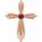 14K Rose Natural Mozambique Garnet Cross Pendant