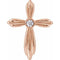 14K Rose .06 CTW Natural Diamond Cross Pendant