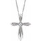 Platinum .06 CTW Natural Diamond Cross 16-18