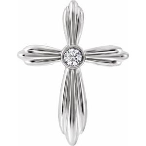 Platinum .06 CTW Natural Diamond Cross Pendant
