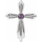 14K White Natural Alexandrite Cross Pendant