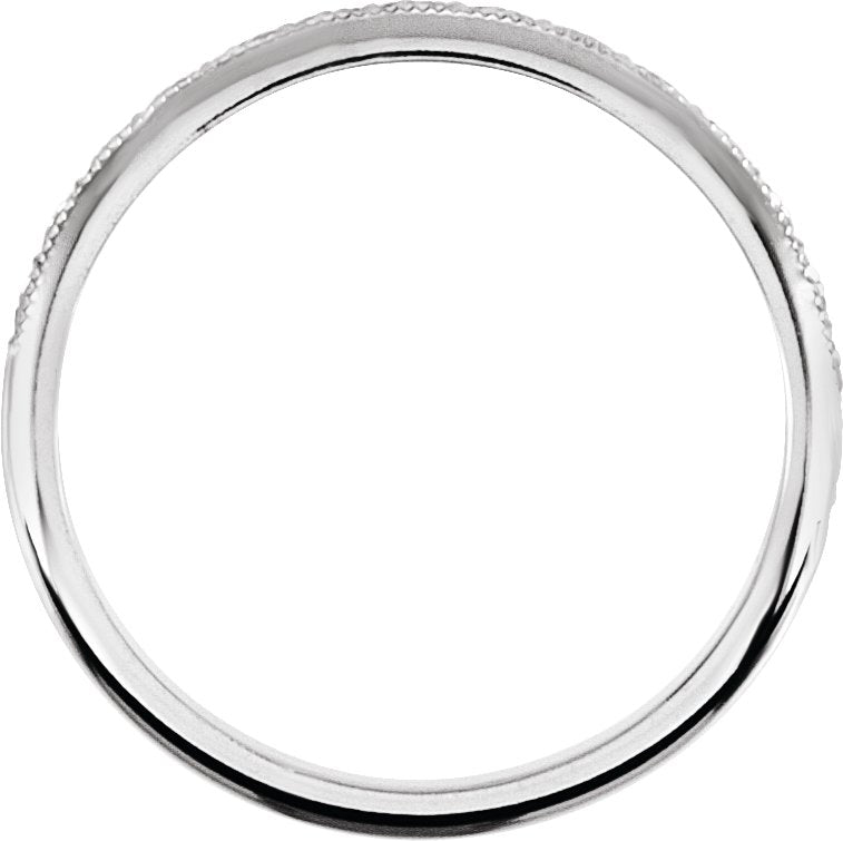 14K White Gold 2 mm Milgrain Geometric Band Size 7