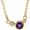 14K Yellow Natural Amethyst & .02 CTW Natural Diamond 16