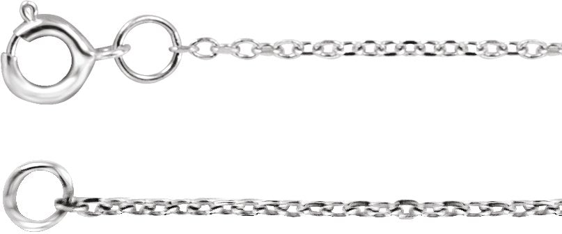 14K White Gold 1 mm Adjustable Diamond-Cut Cable 16-18" Chain