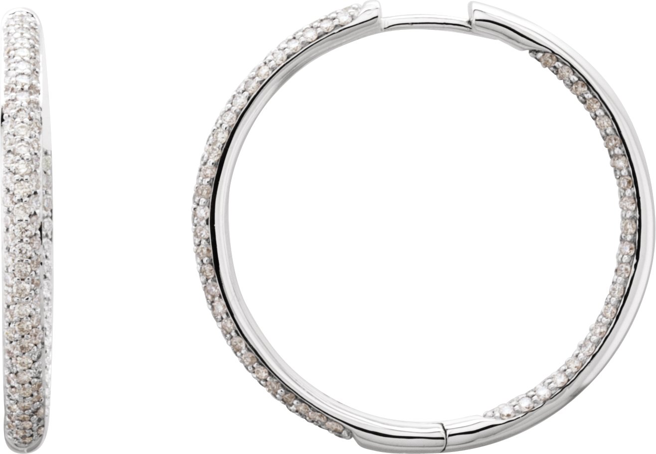 Pavé-Style Inside-Outside Hinged Hoop Earrings