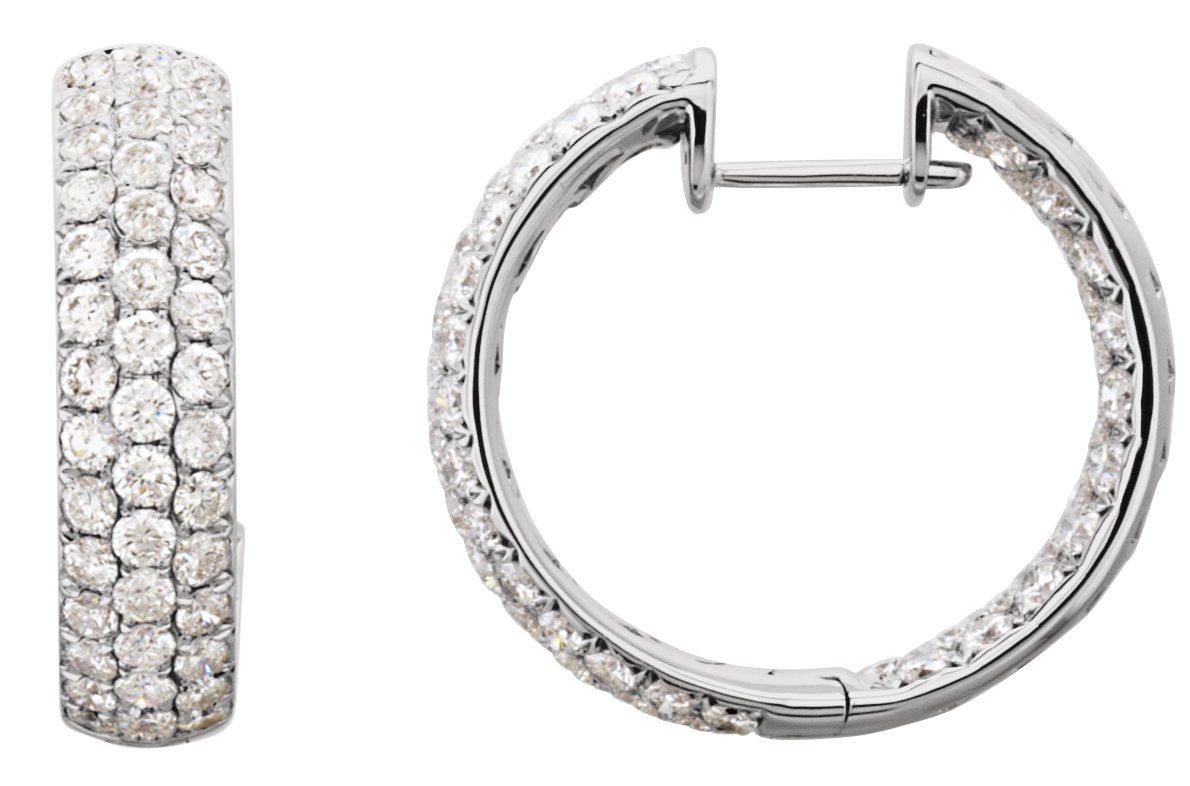 Pavé-Style Inside-Outside Hinged Hoop Earrings