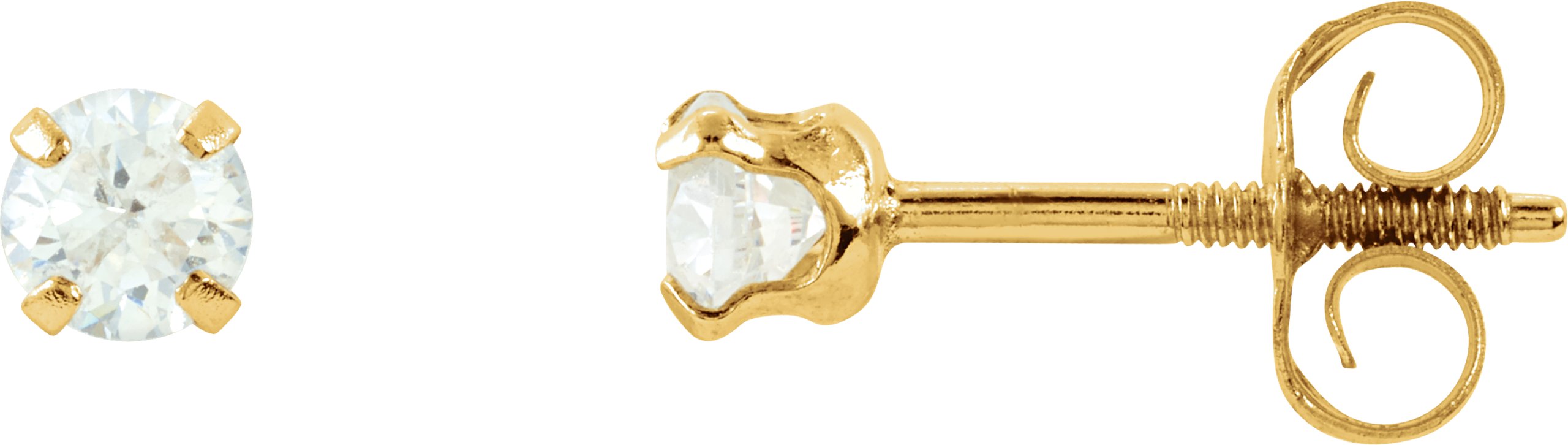 Round 4-Prong Youth Stud Earrings