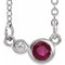 14K White Natural Ruby & .02 CTW Natural Diamond 16