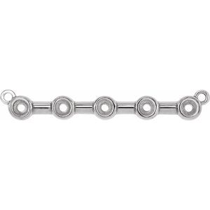 Sterling Silver 2 mm Round Bezel-Set Bar Necklace Center