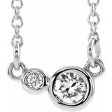 14K White 1/8 CTW Natural Diamond 16" Necklace