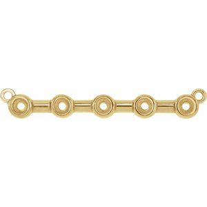 18K Yellow 2 mm Round Bezel-Set Bar Necklace Center