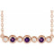 14K Rose Natural Amethyst & .08 CTW Natural Diamond Bezel-Set 16-18