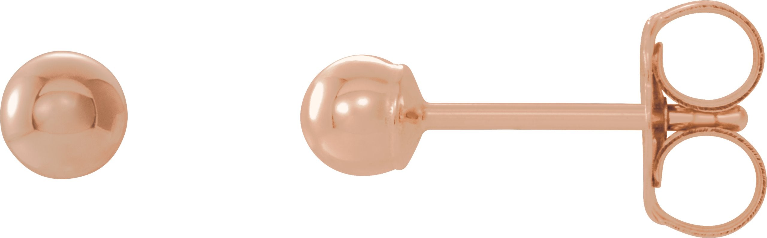 14K Rose Gold 3 mm Ball Earrings