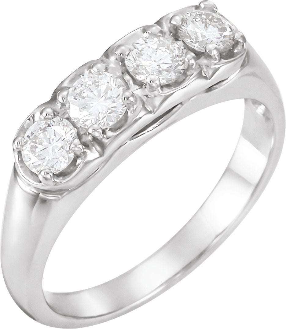Platinum 5/8 CTW Natural Diamond Four-Stone Anniversary Band