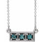 Platinum Natural Alexandrite Three-Stone Bar 16-18