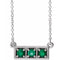 Platinum Lab-Grown Emerald Three-Stone Bar 16-18
