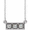Sterling Silver 1/4 CTW Natural Diamond Three-Stone Bar 16-18