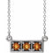 Sterling Silver Natural Citrine Three-Stone Bar 16-18