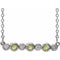 14K White Natural Peridot & .08 CTW Natural Diamond Bezel-Set 16-18
