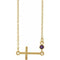 14K Yellow Natural Amethyst Sideways Cross 16-18