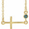 14K Yellow Natural Alexandrite Sideways Cross 16-18