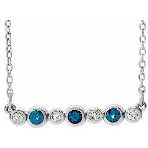 14K White Natural Alexandrite & .07 CTW Natural Diamond Bezel-Set 16-18" Necklace