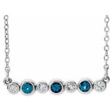 Sterling Silver Lab-Grown Alexandrite & .08 CTW Natural Diamond Bezel-Set 16-18" Necklace