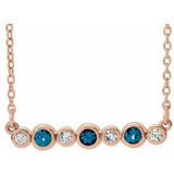 14K Rose Lab-Grown Alexandrite & .08 CTW Natural Diamond Bezel-Set 16-18" Necklace