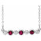 Sterling Silver Lab-Grown Ruby & .08 CTW Natural Diamond Bezel-Set 16-18