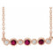 14K Rose Natural Ruby & .08 CTW Natural Diamond Bezel-Set 16-18