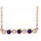 14K Rose Lab-Grown Blue Sapphire & .08 CTW Natural Diamond Bezel-Set 16-18