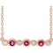 14K Rose Natural Pink Tourmaline & .08 CTW Natural Diamond Bezel-Set 16-18