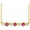 14K Yellow Natural Pink Tourmaline & .08 CTW Natural Diamond Bezel-Set 16-18