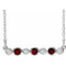 Platinum Natural Mozambique Garnet & .08 CTW Natural Diamond Bezel-Set 16-18