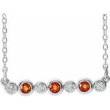 Platinum Natural Citrine & .08 CTW Natural Diamond Bezel-Set 16-18" Necklace
